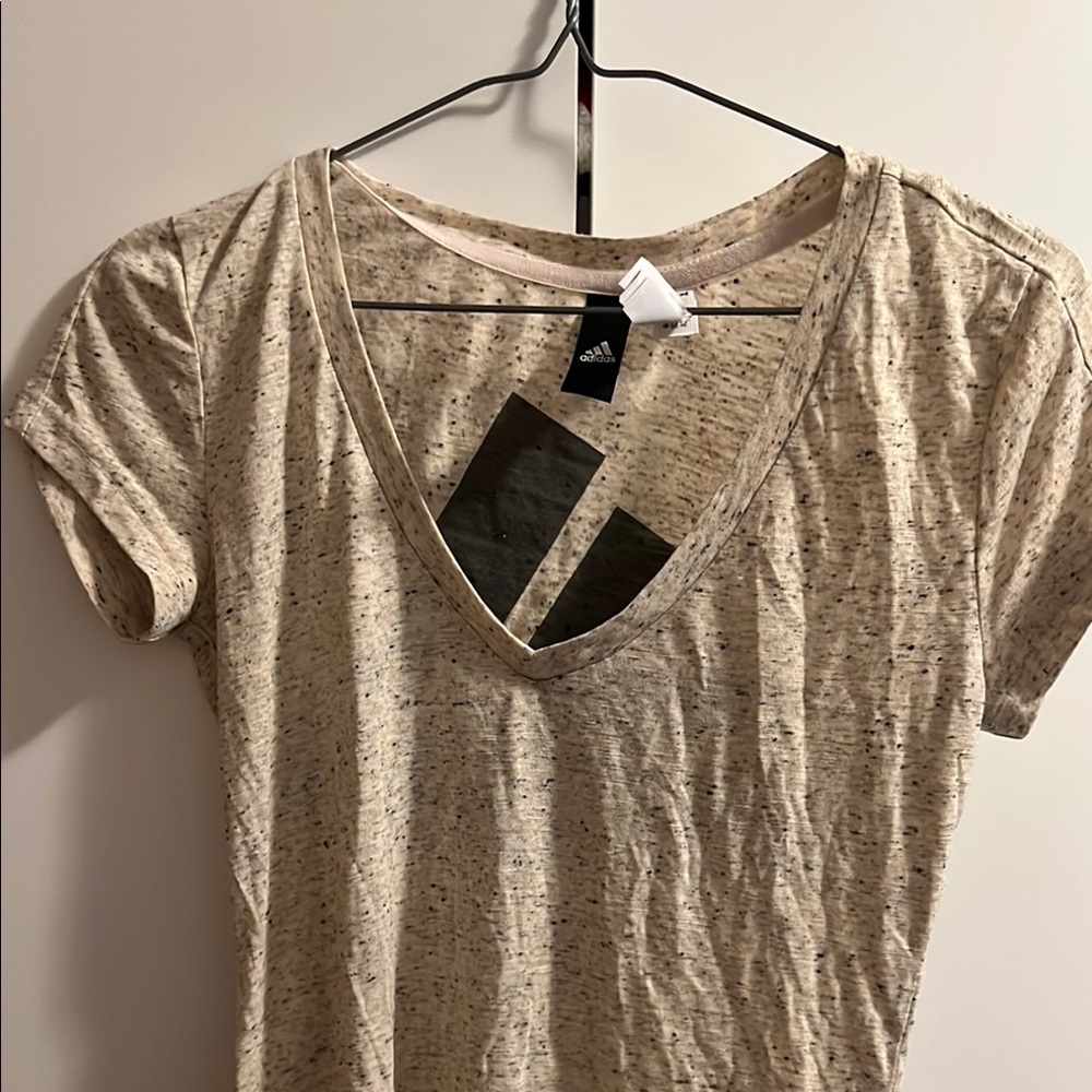 Adidas Women's Cream V-Neck Top